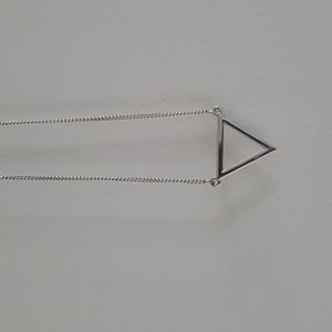 (3 For $25) Silver Triangle Pendant Necklace